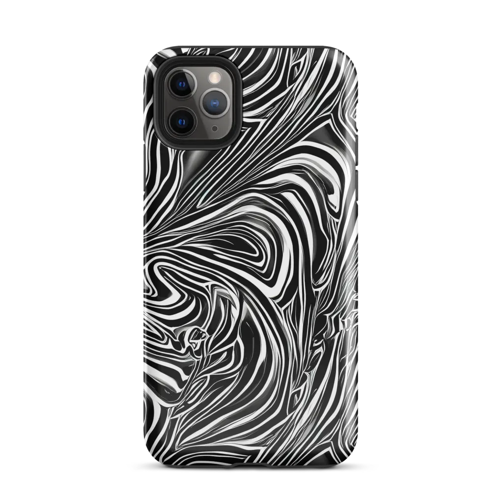 Monochrome Vortex on Tough Case for iPhone® — Front