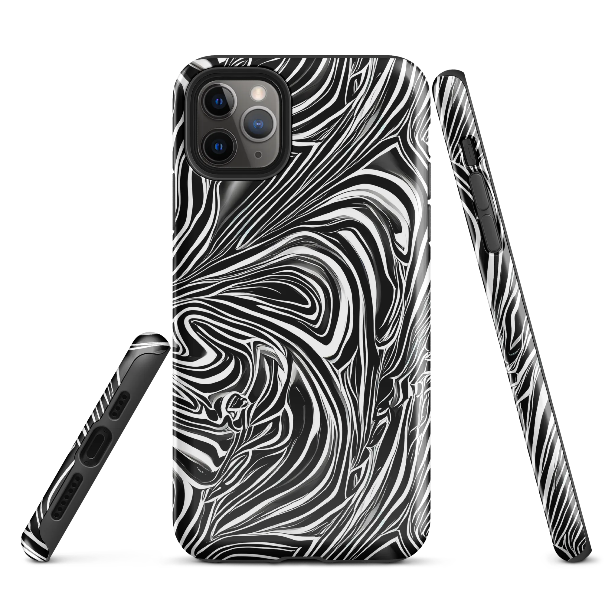 Monochrome Vortex on Tough Case for iPhone® — Front