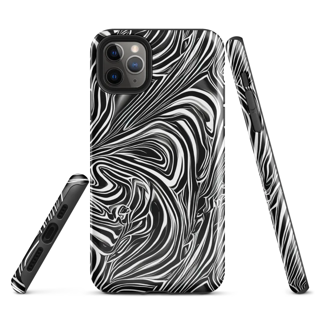 Monochrome Vortex on Tough Case for iPhone® — Front