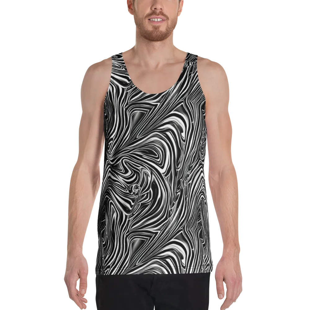 Monochrome Vortex on Men's Tank Top — Front