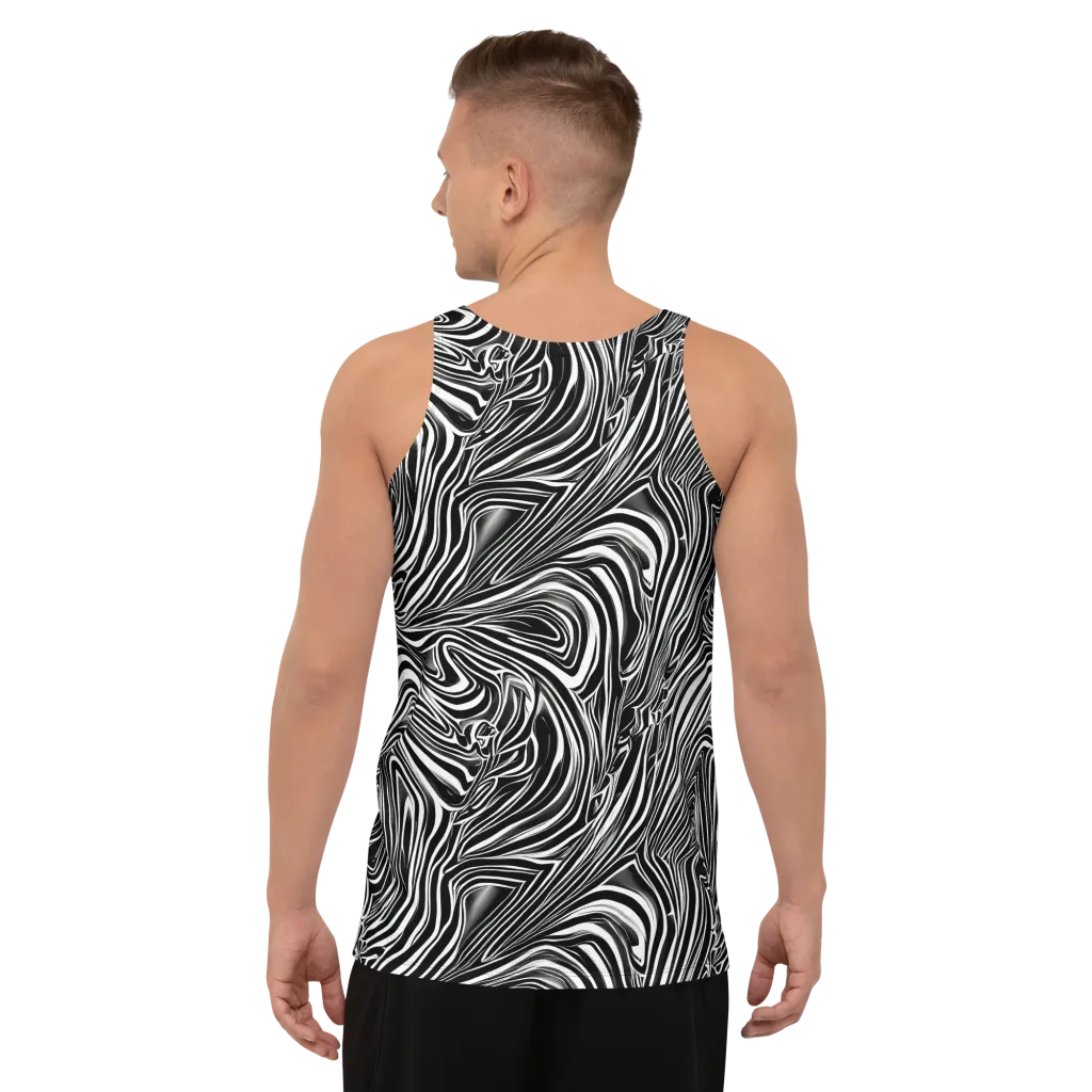 Monochrome Vortex on Men's Tank Top — Back