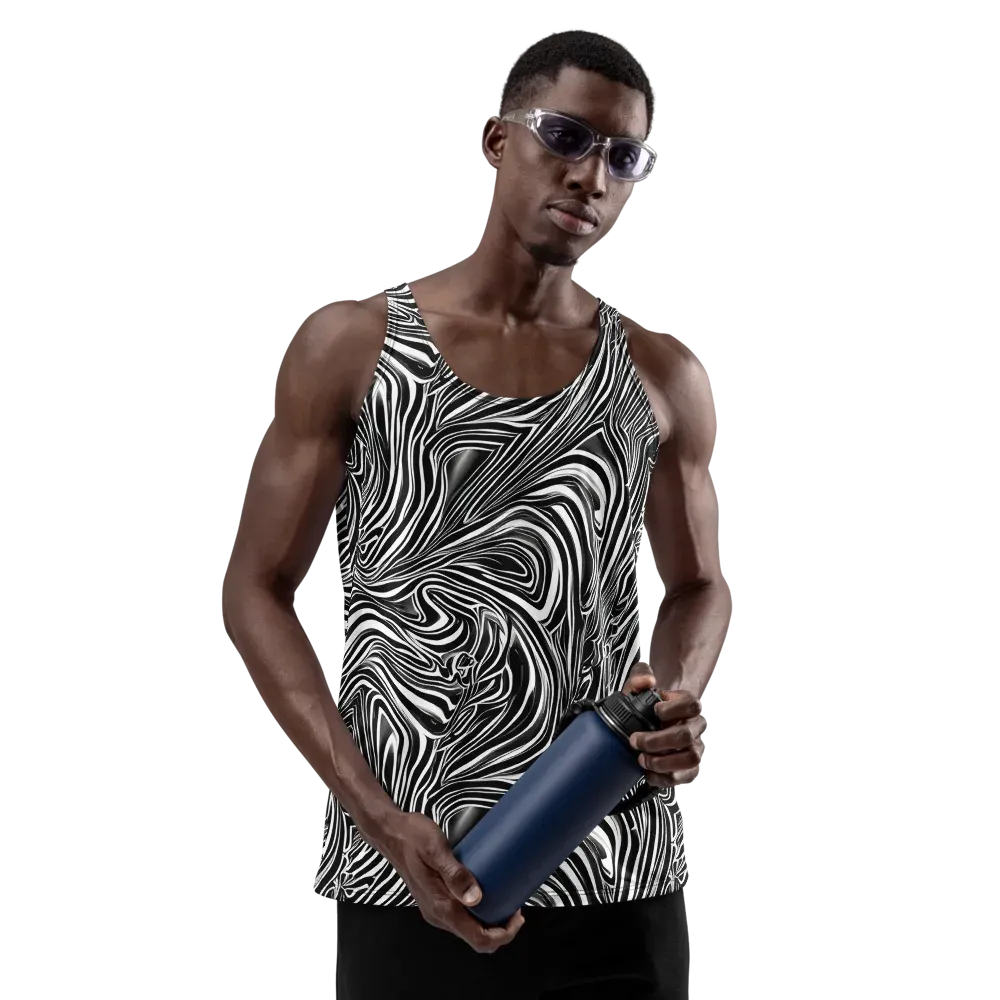 Monochrome Vortex on Men's Tank Top — Front