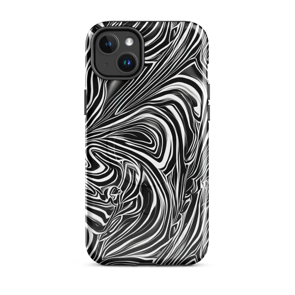 Monochrome Vortex on MagSafe Tough Case for iPhone® — Front