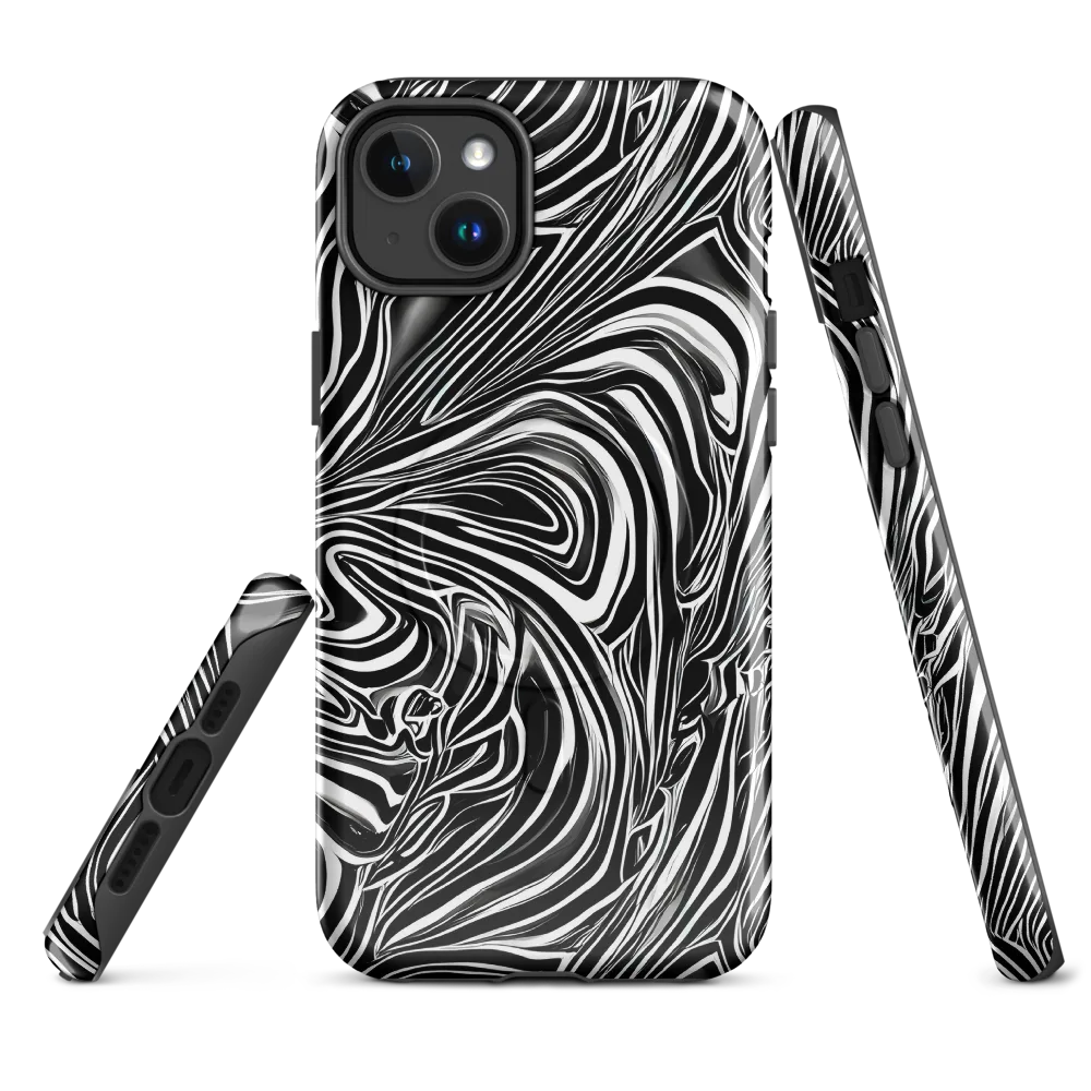 Monochrome Vortex on MagSafe Tough Case for iPhone® — Front