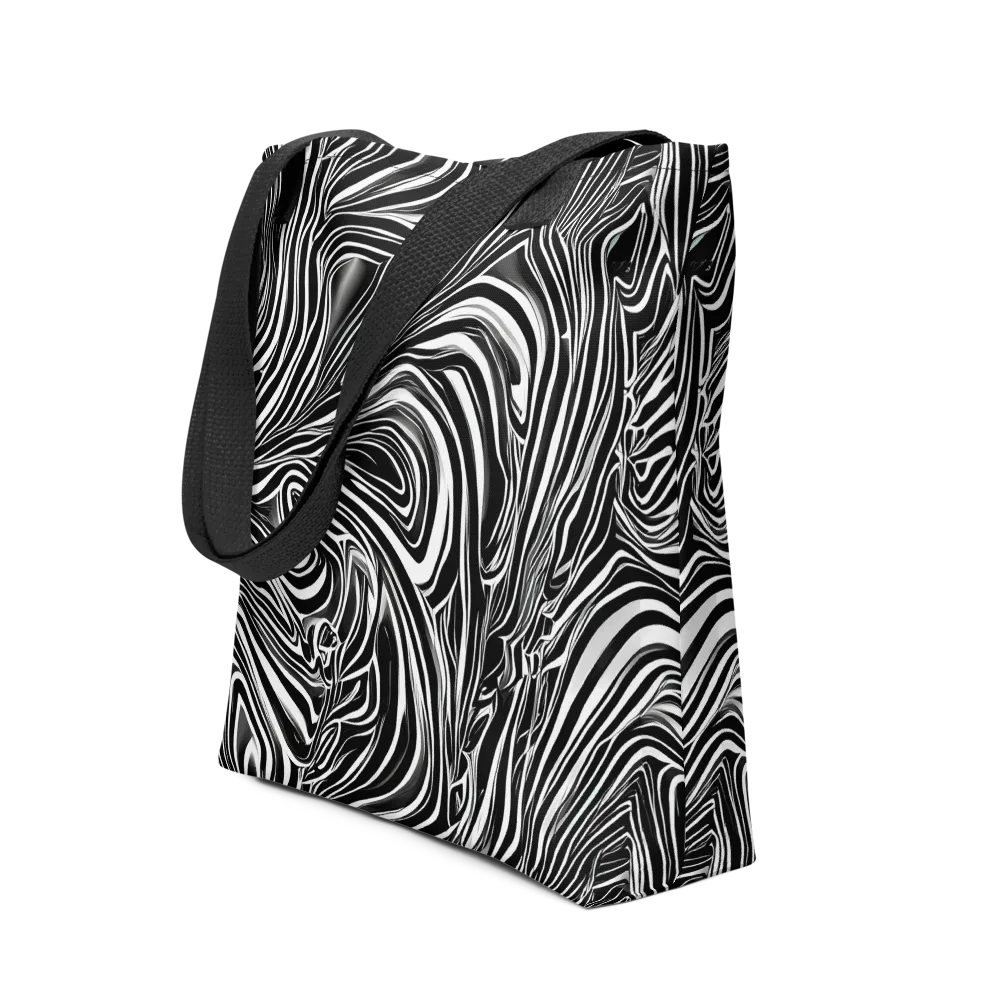 Monochrome Vortex on Tote Bag — Front