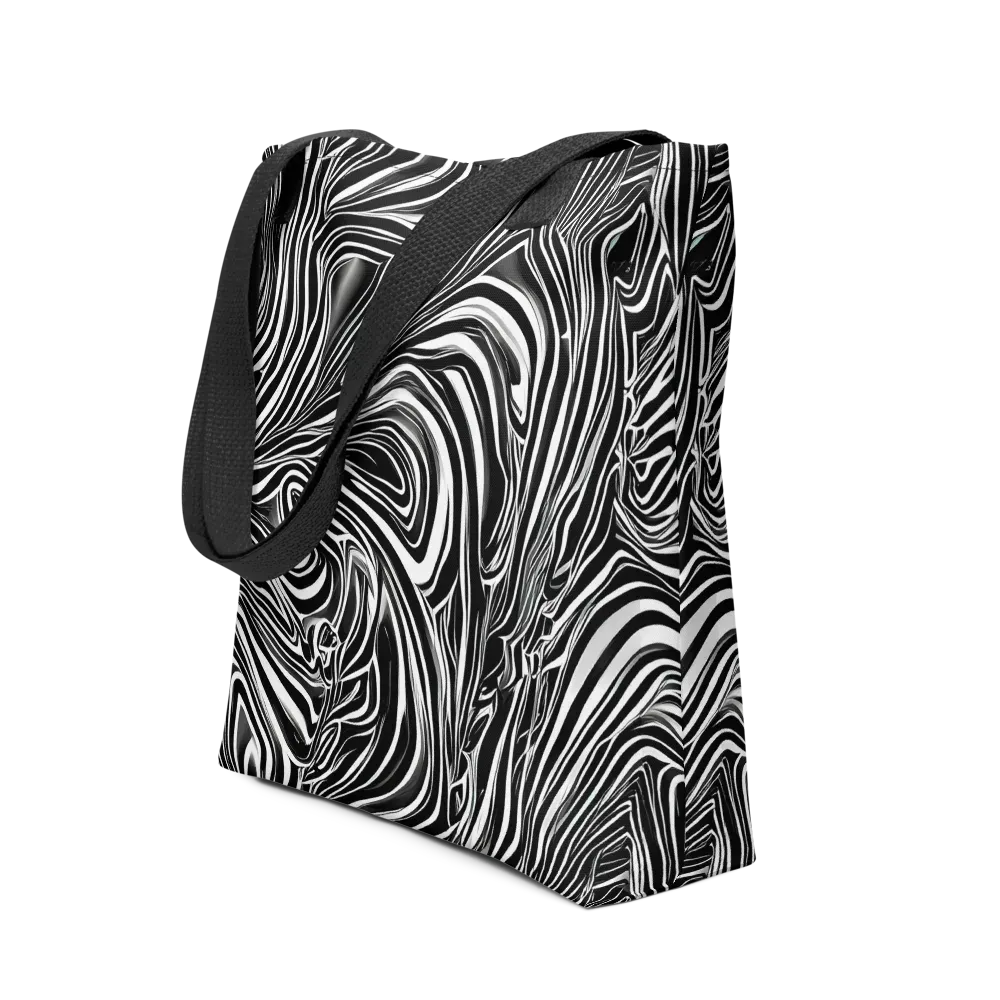 Monochrome Vortex on Tote Bag — Front