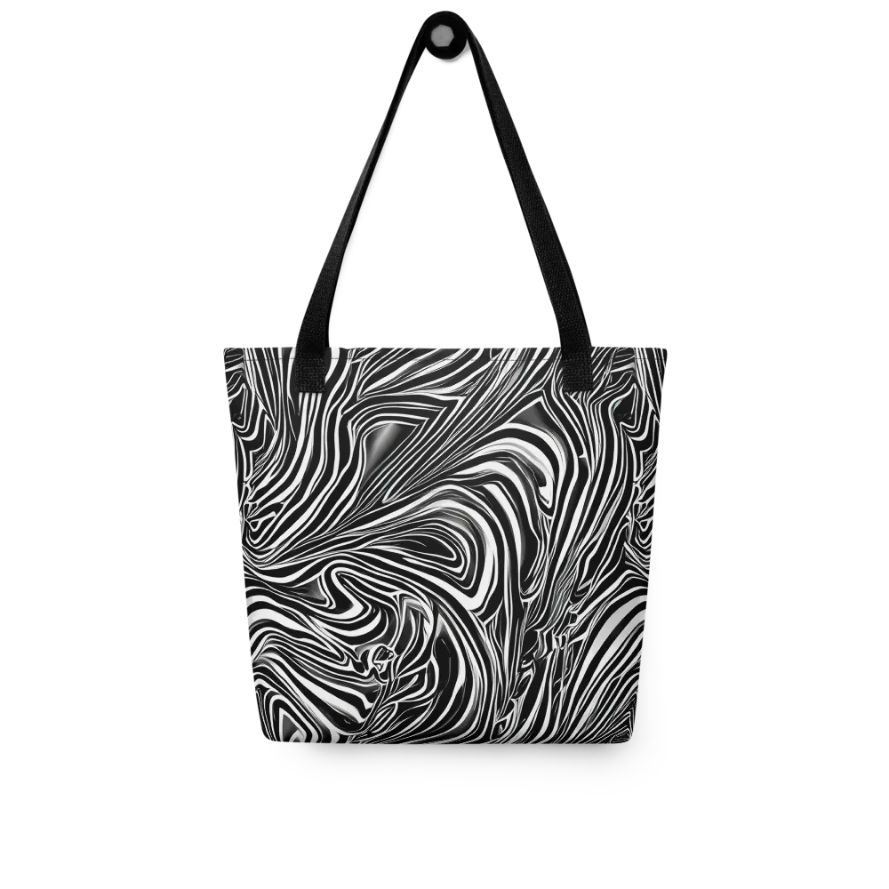 Monochrome Vortex on Tote Bag — Front