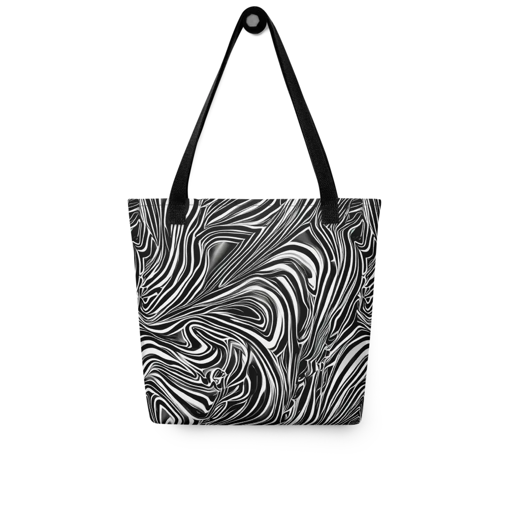 Monochrome Vortex on Tote Bag — Front