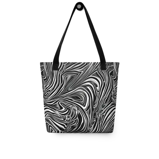 Monochrome Vortex on a Tote Bag
