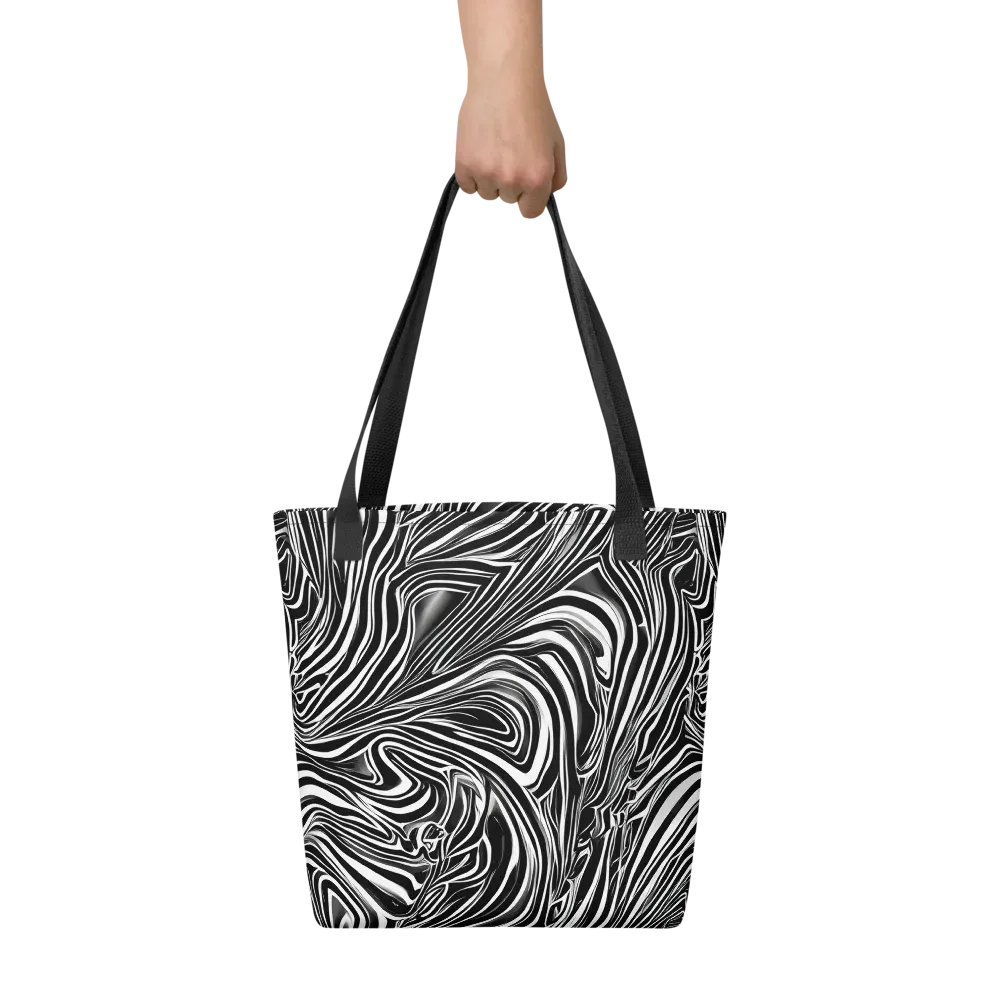 Monochrome Vortex on Tote Bag — Front