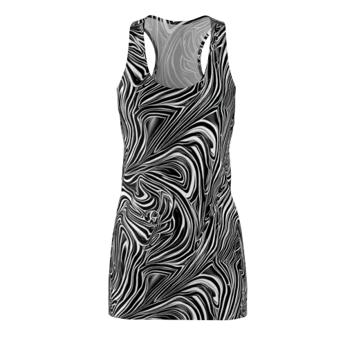 Monochrome Vortex on a Racerback Dress