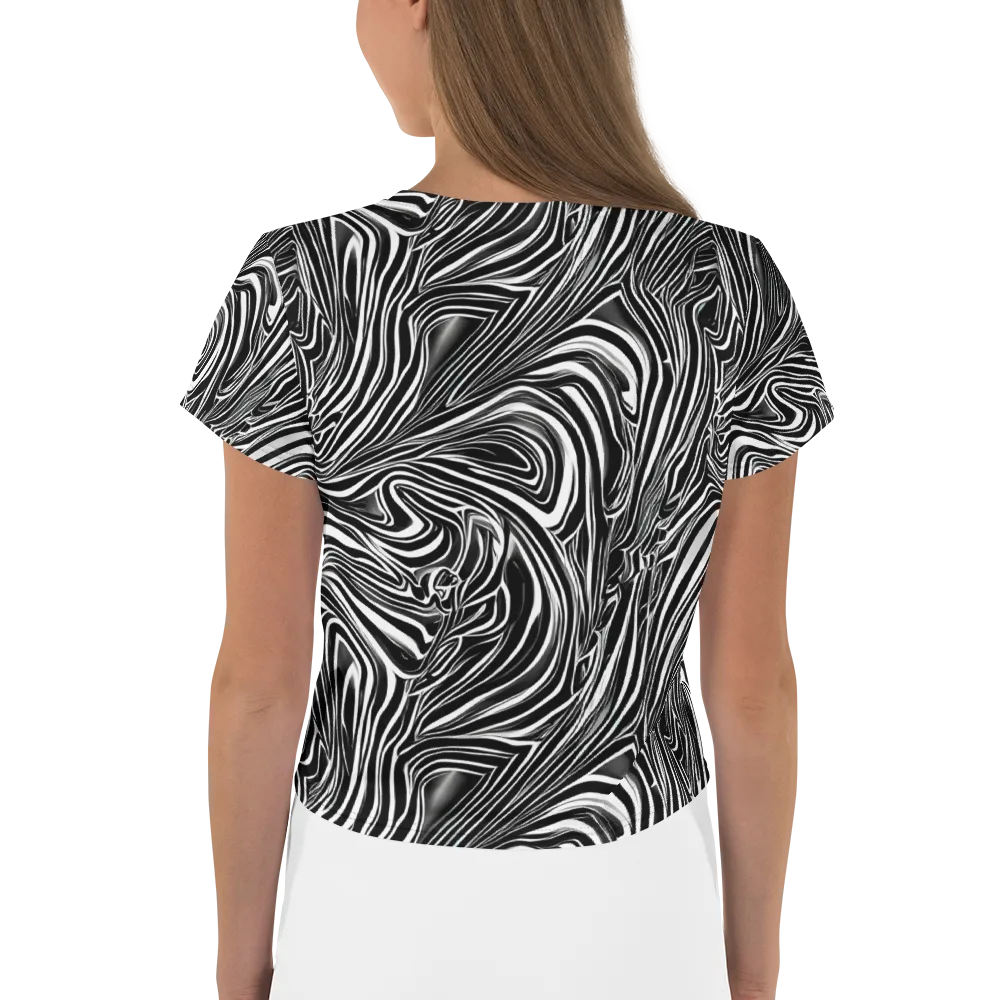 Monochrome Vortex on Crop Tee — Back