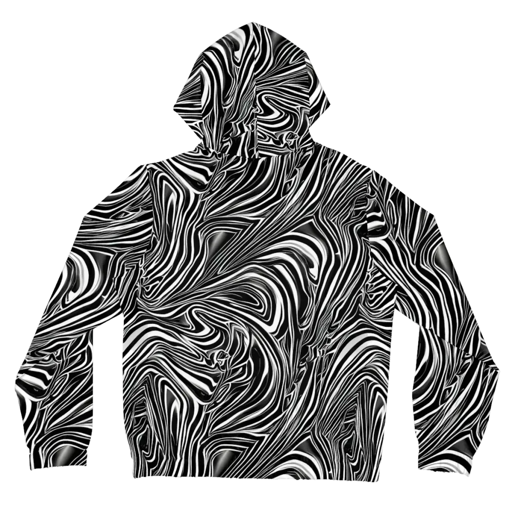Monochrome Vortex on Women's Full-Zip Hoodie — Back