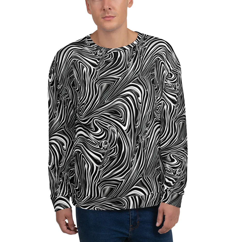 Monochrome Vortex on Sweatshirt — Front
