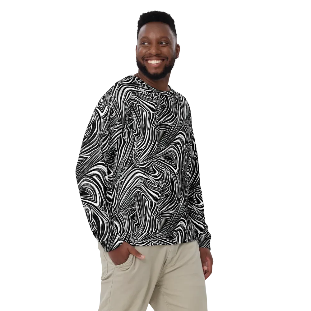 Monochrome Vortex on Sweatshirt — Front