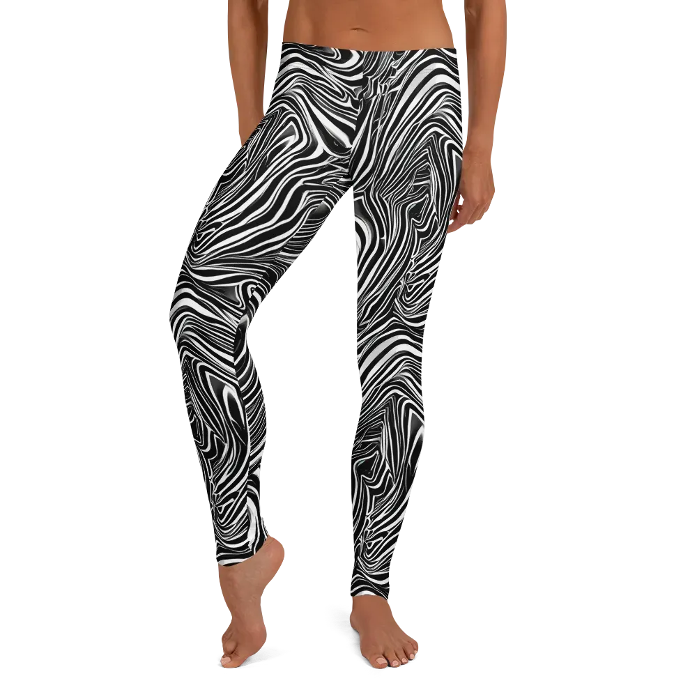 Monochrome Vortex on Leggings — Front