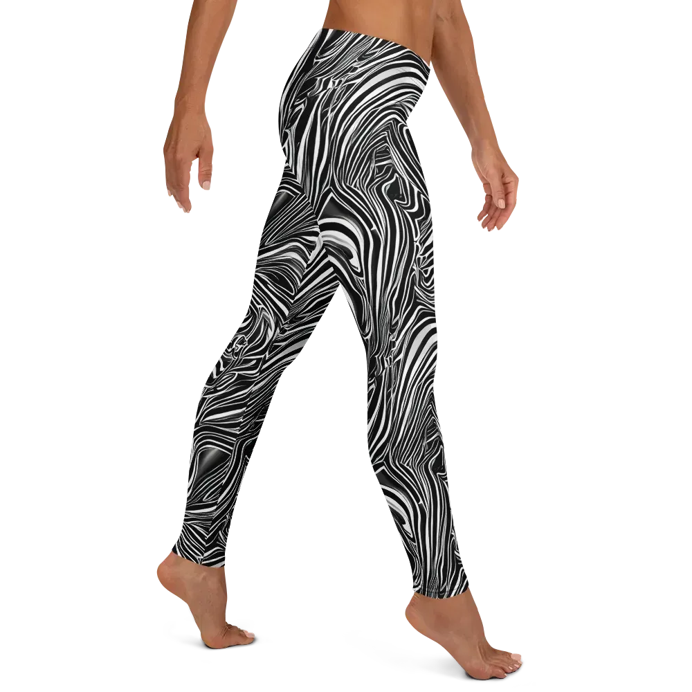 Monochrome Vortex on Leggings — Right