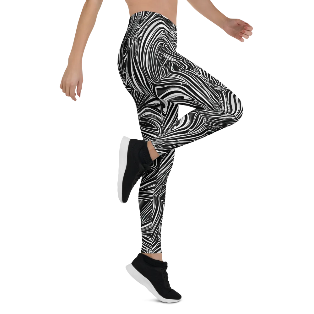 Monochrome Vortex on Leggings — Right