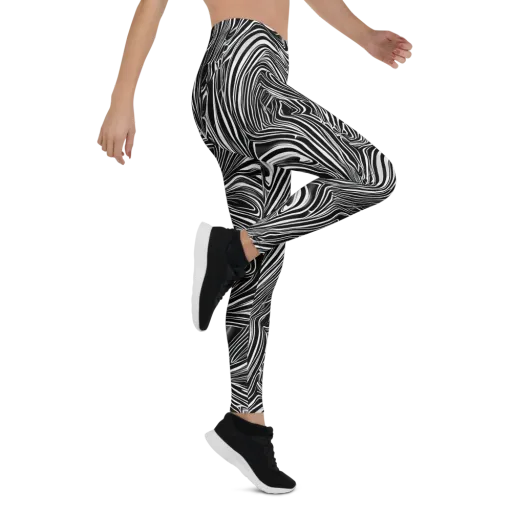 Monochrome Vortex on a Leggings