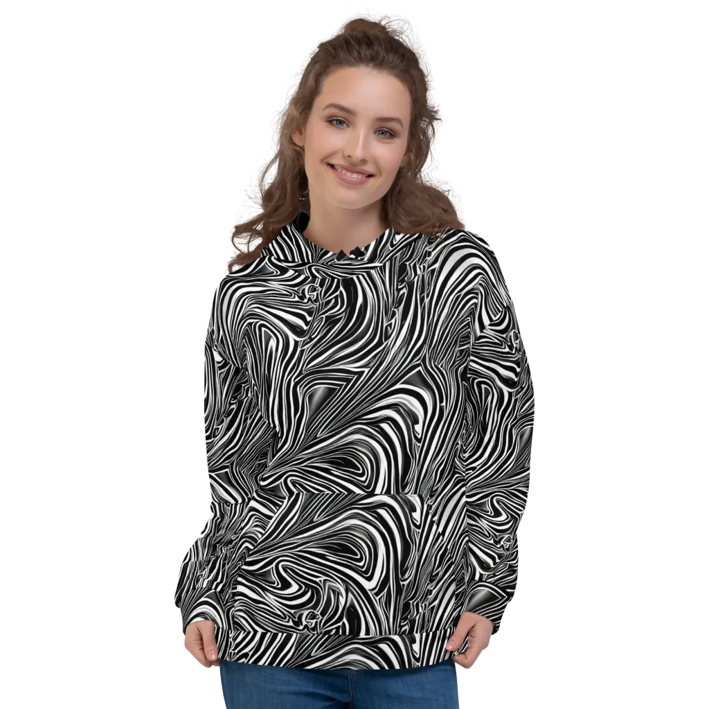 Monochrome Vortex on Hoodie — Front