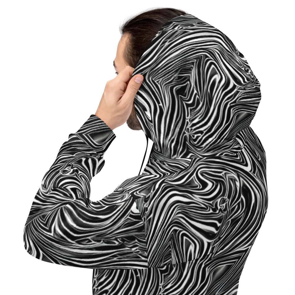 Monochrome Vortex on Hoodie — Back