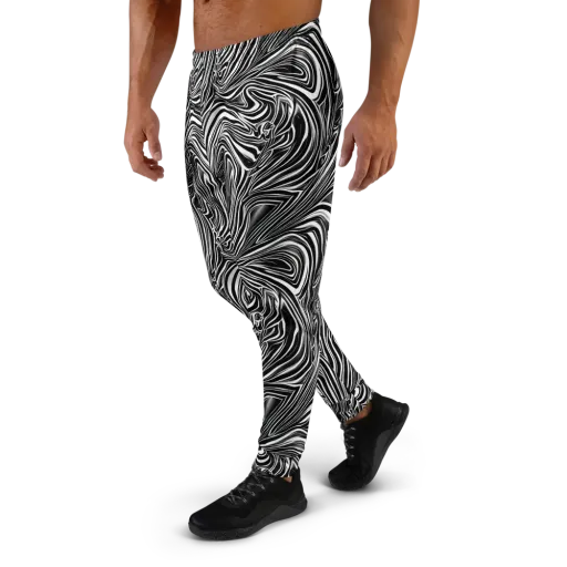 Monochrome Vortex on a Men's Joggers