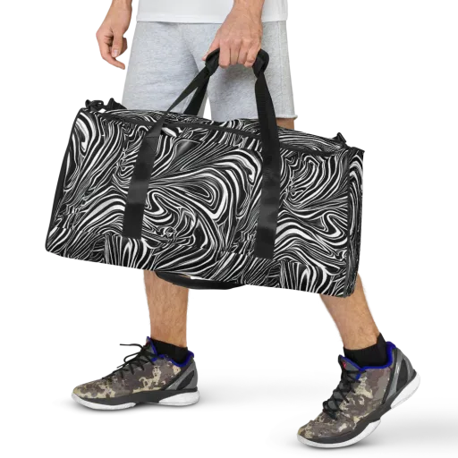 Monochrome Vortex on a Duffle Bag
