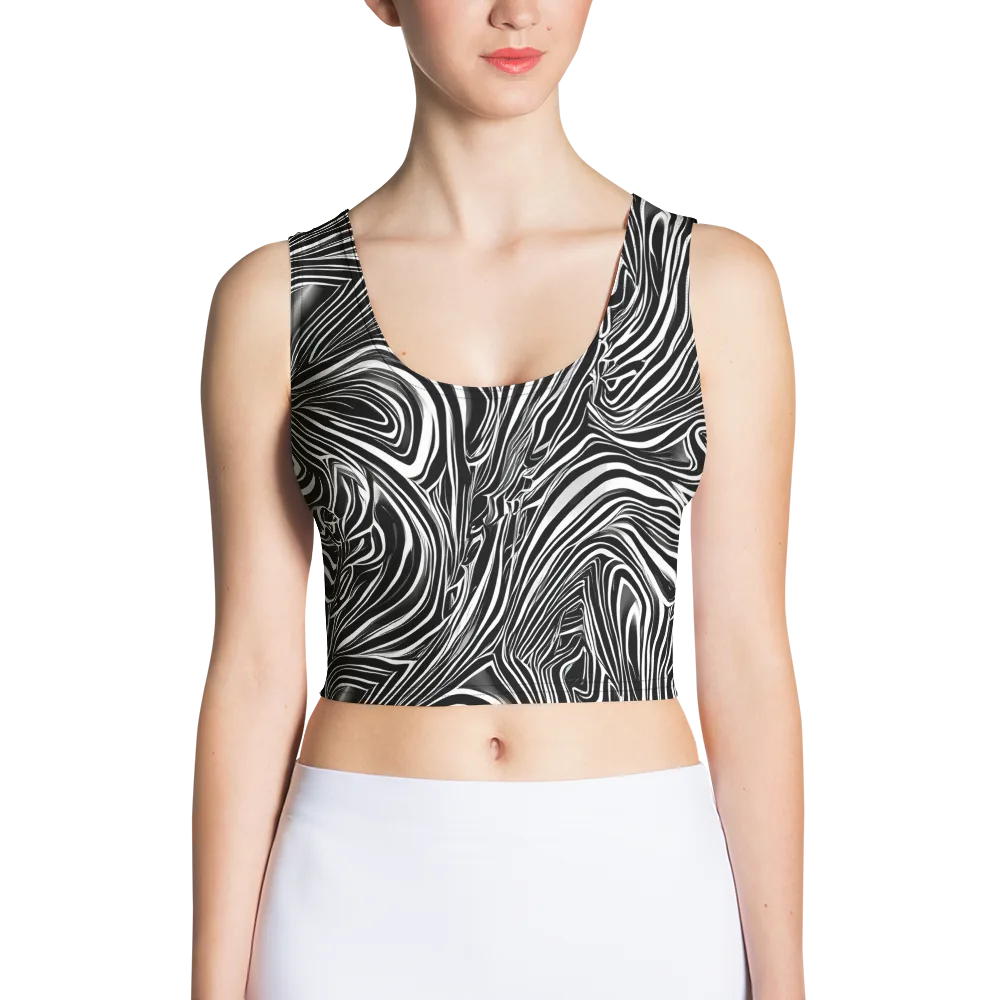 Monochrome Vortex on Crop Top — Front
