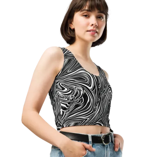 Monochrome Vortex on a Crop Top