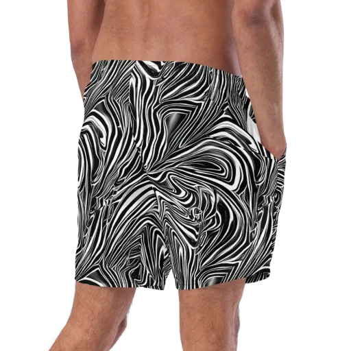 Monochrome Vortex on a Swim Trunks