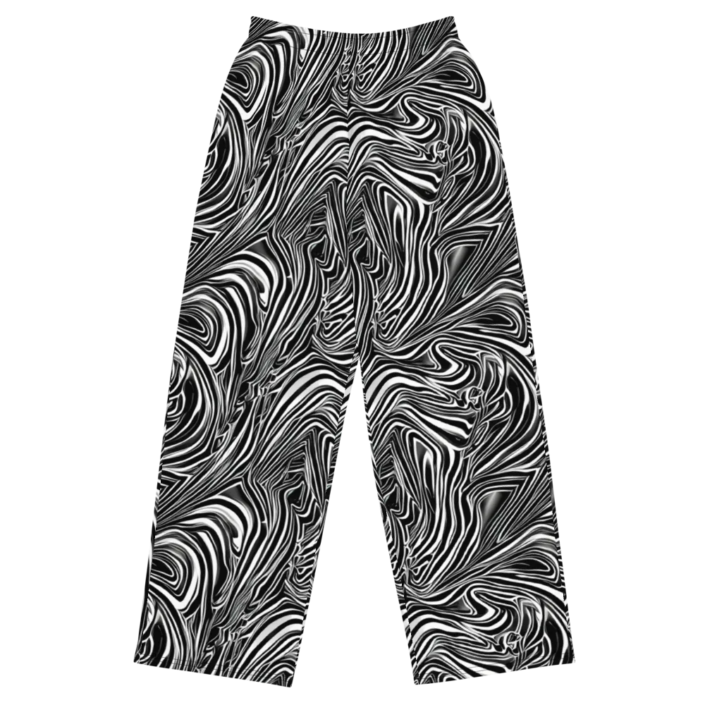Monochrome Vortex on Wide-Leg Pants — Front
