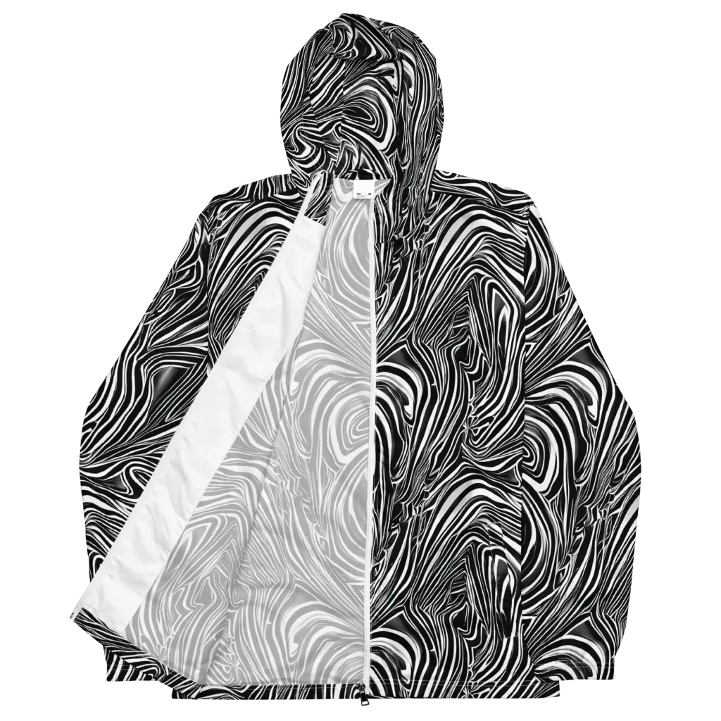 Monochrome Vortex on Men's Windbreaker — Front