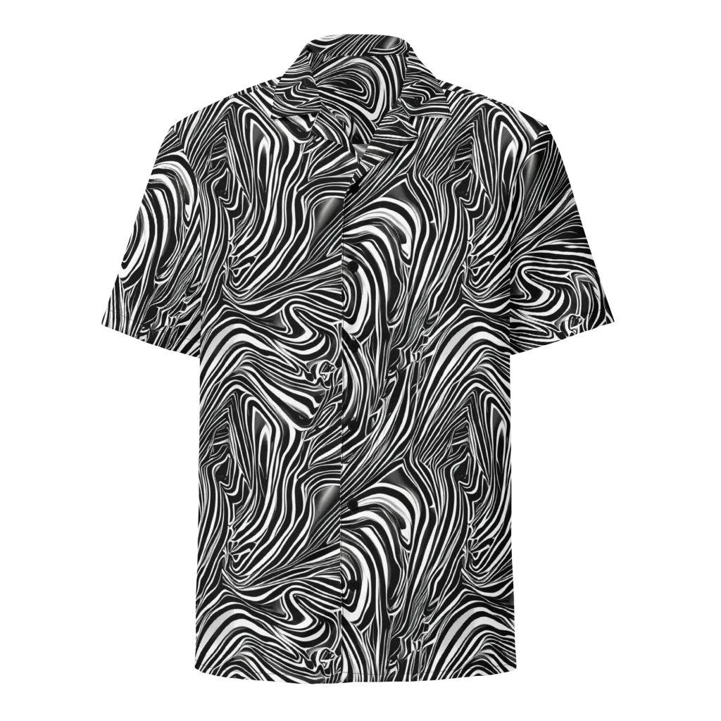 Monochrome Vortex on Button Shirt — Front