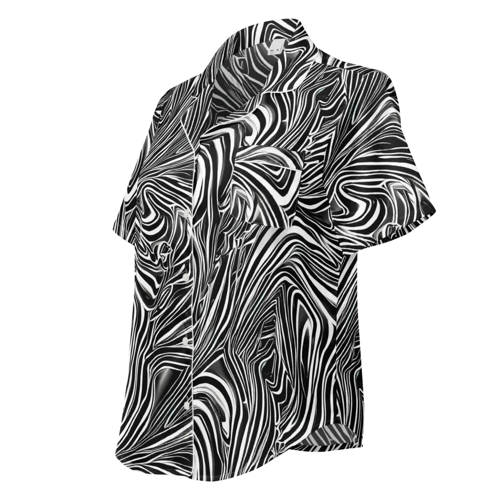 Monochrome Vortex on Women's Short Sleeve Pajama Top — Left Front