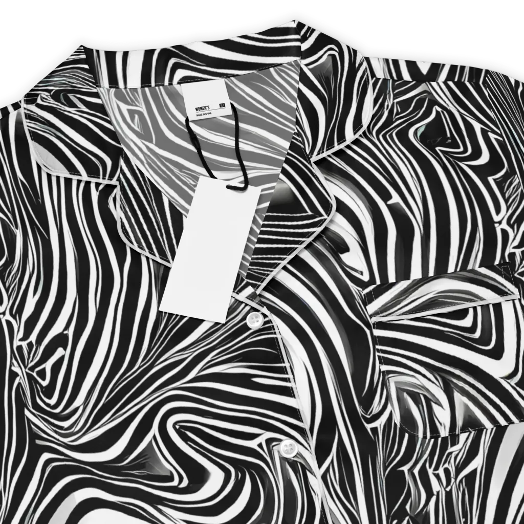 Monochrome Vortex on Women's Short Sleeve Pajama Top — Product details