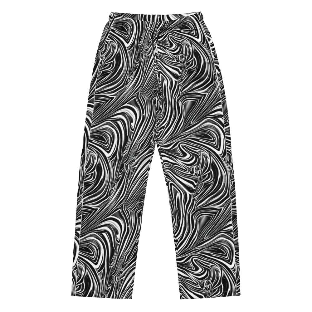 Monochrome Vortex on Women's Pajama Pants — Front