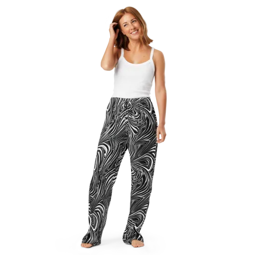 Monochrome Vortex on a Women's Pajama Pants