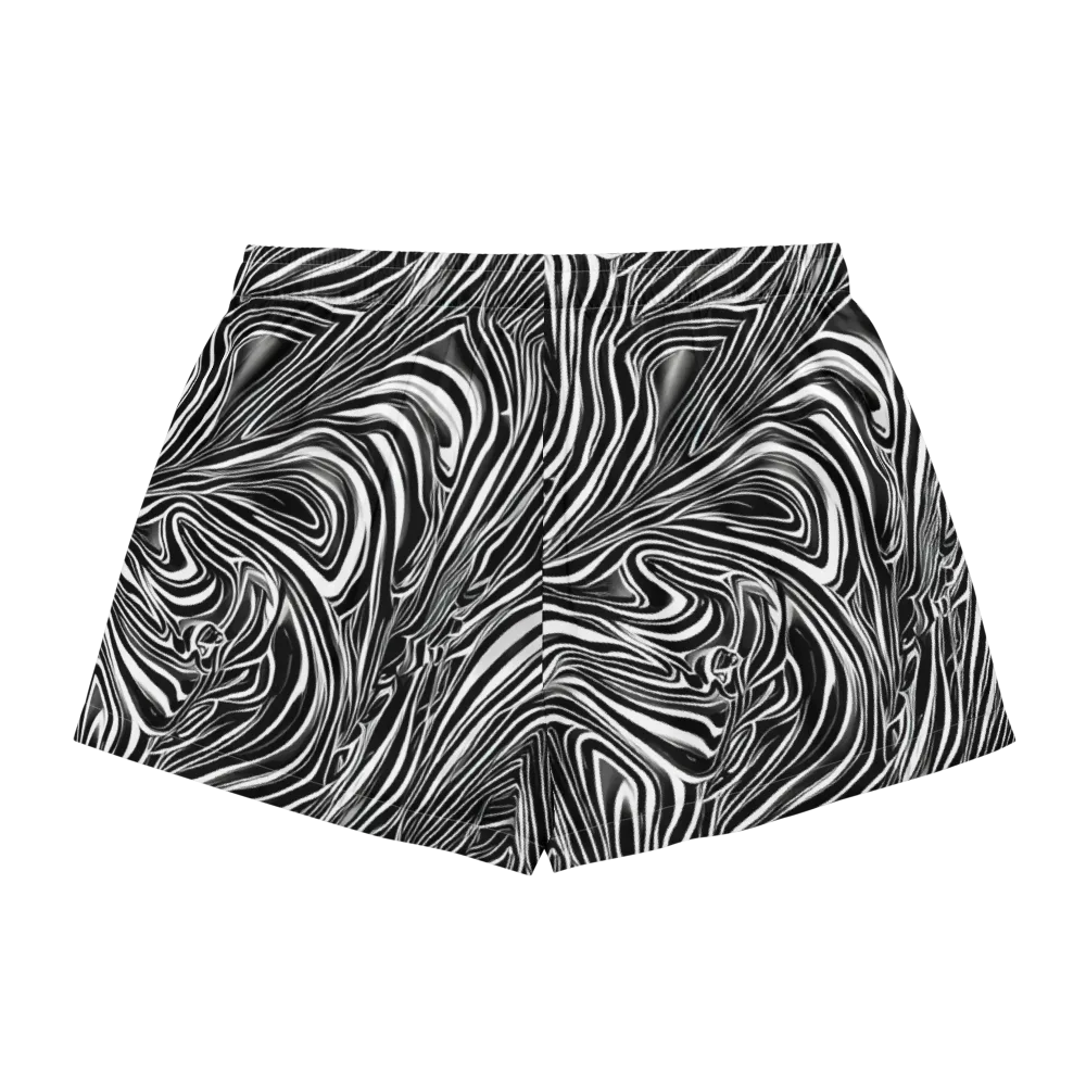 Monochrome Vortex on Women's Pajama Shorts — Back
