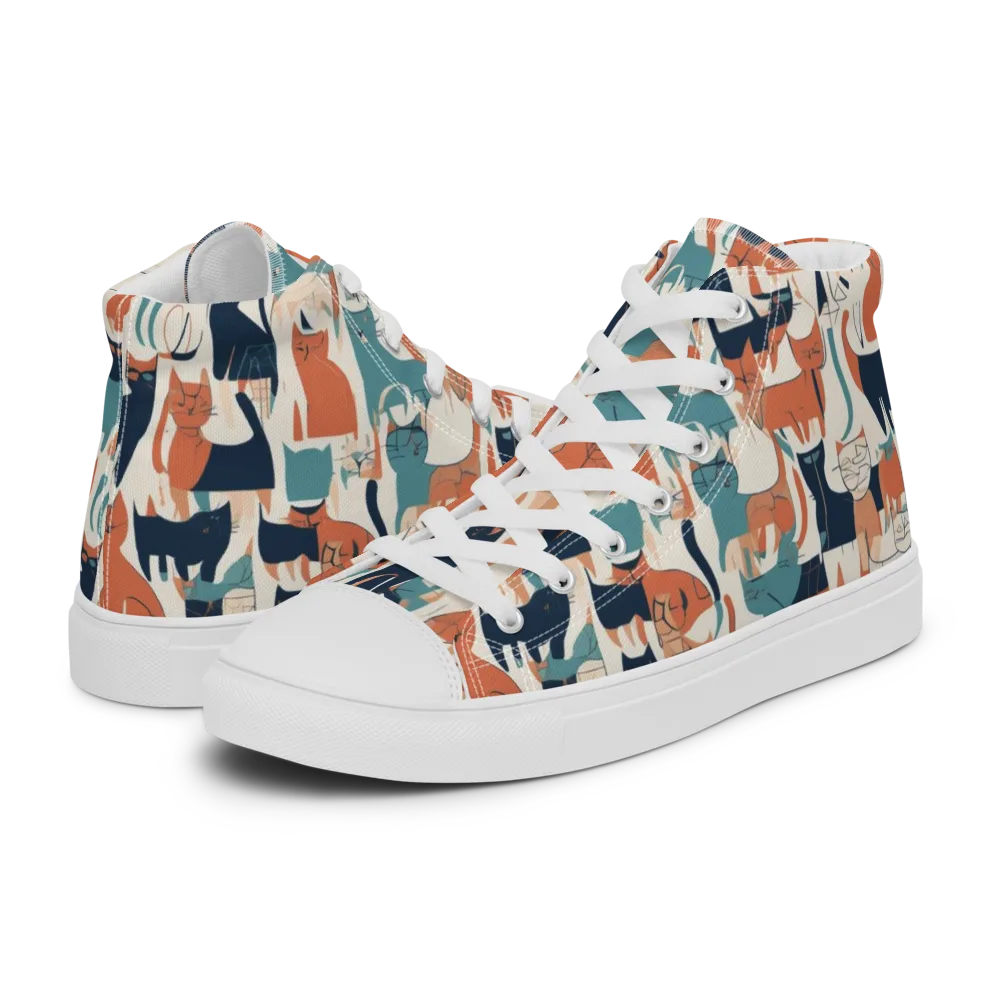 Catwalk Chorus on Men's High Top Canvas Shoes — Left