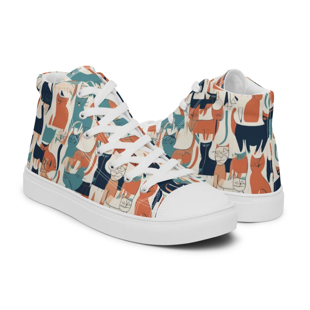 Catwalk Chorus on Men's High Top Canvas Shoes — Right
