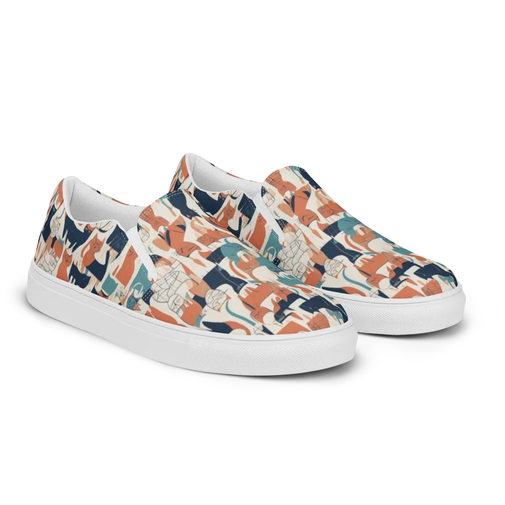 Catwalk Chorus on Men's Slip-On Canvas Shoes — Right Front