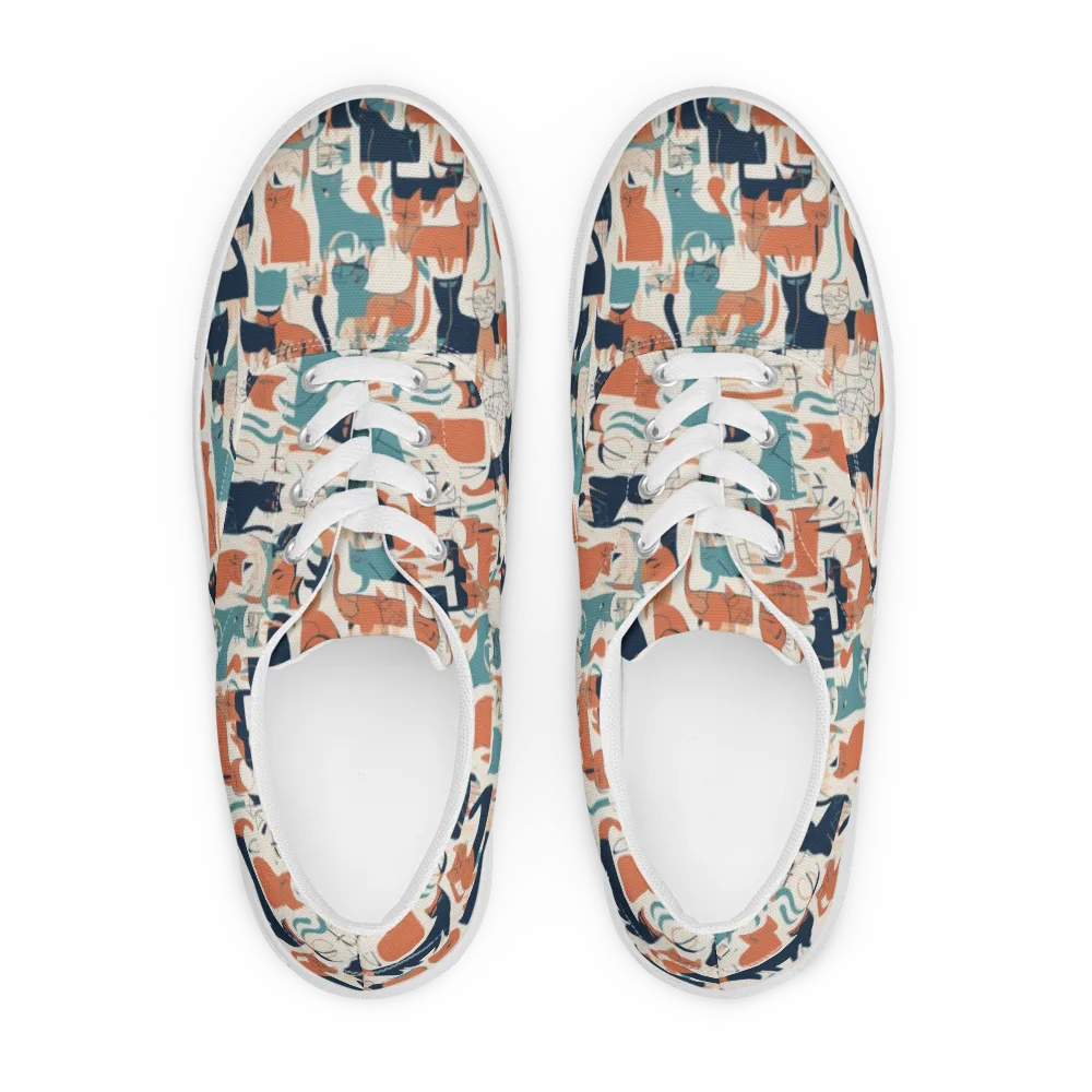 Catwalk Chorus on Men's Lace-Up Canvas Shoes — Front