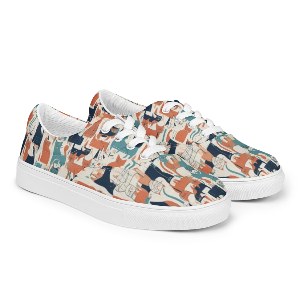Catwalk Chorus on Men's Lace-Up Canvas Shoes — Right Front