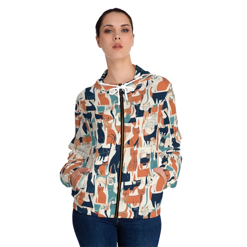 Catwalk Chorus on Women's Full-Zip Hoodie — Front On Person