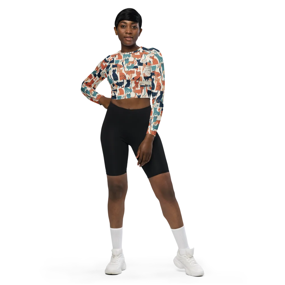 Catwalk Chorus on Long Sleeve Crop Top — Front