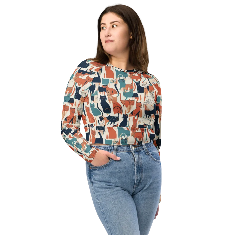 Catwalk Chorus on Long Sleeve Crop Top — Front