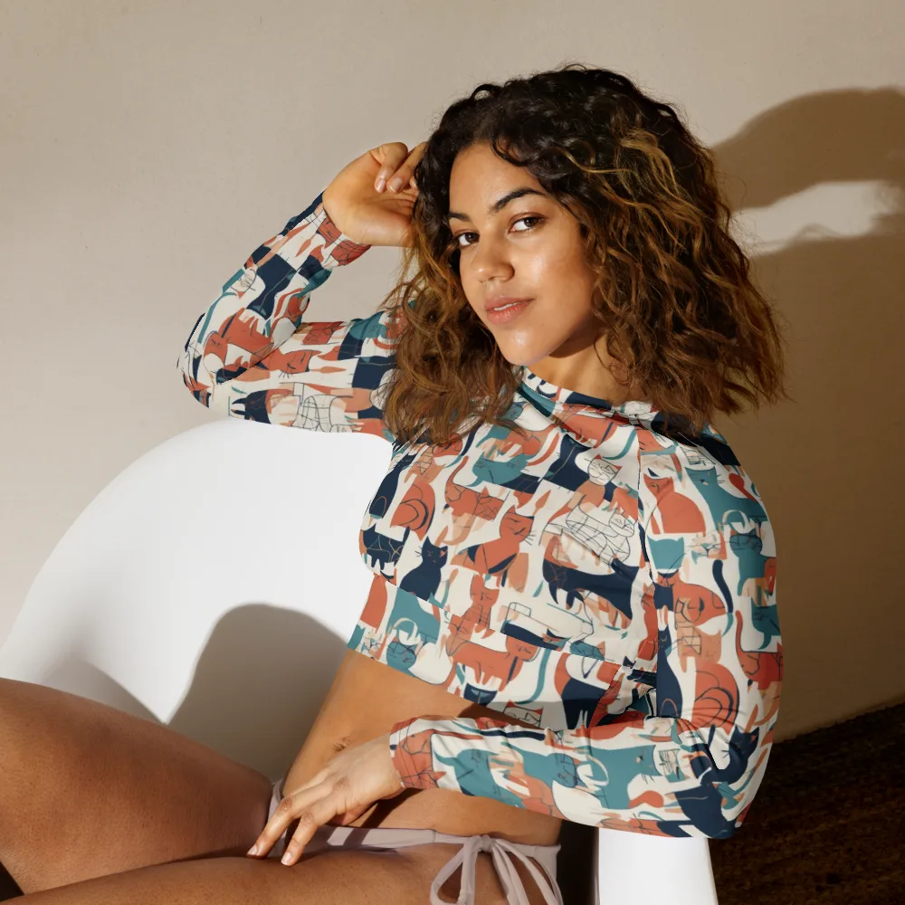 Catwalk Chorus on Long Sleeve Crop Top — Left Front