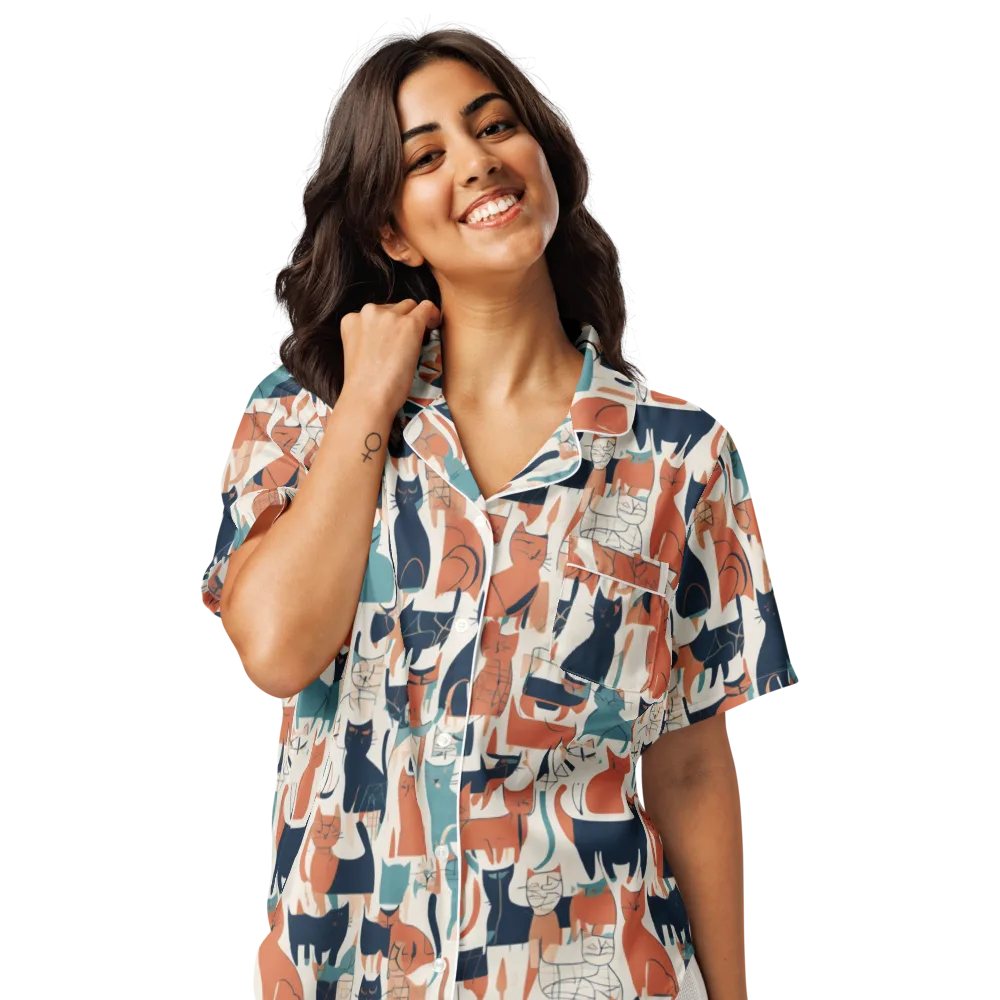 Catwalk Chorus on Women's Short Sleeve Pajama Top — Front