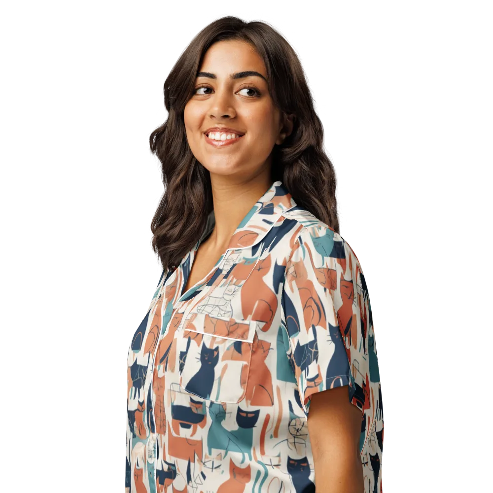 Catwalk Chorus on Women's Short Sleeve Pajama Top — Left Front