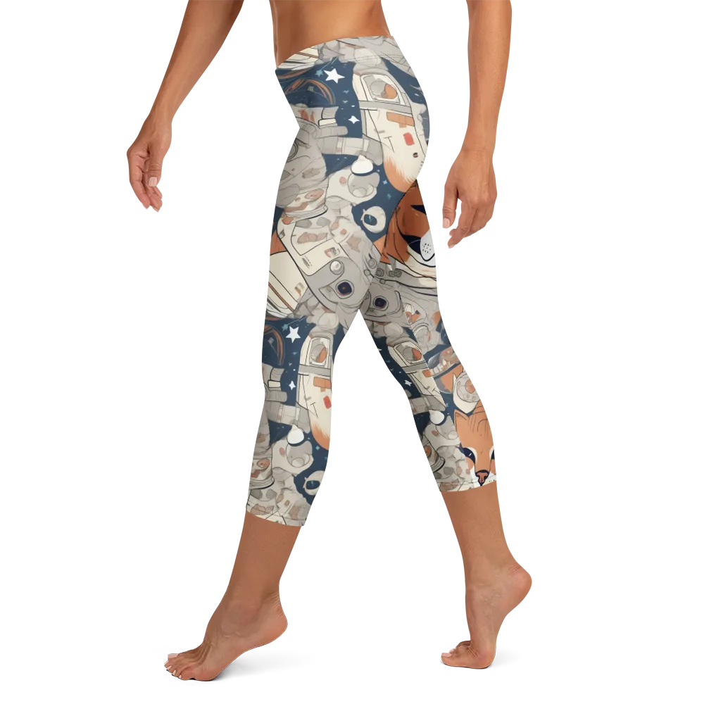 Astrocat Assembly on Capri Leggings — Left